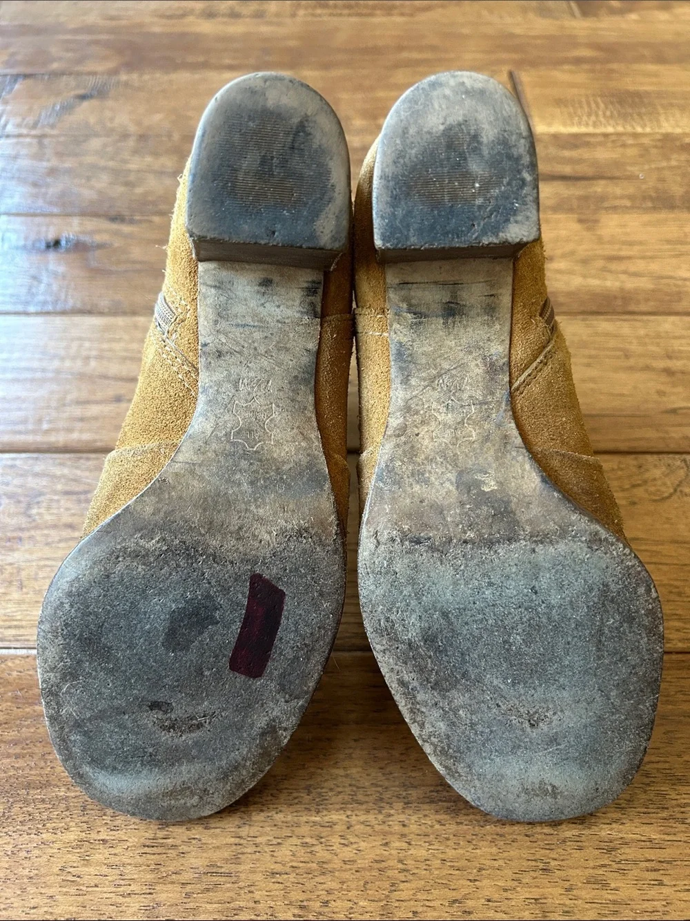 Tory Burch Suede Leather Ankle Boots Booties Camel Tan Size 7.5